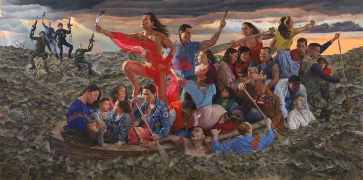 A picture of Kent Monkman's Resurgence of the People, which will be part of the Met's installation mistikôsiwak (Wooden Boat People) starting on Dec. 17, 2019.