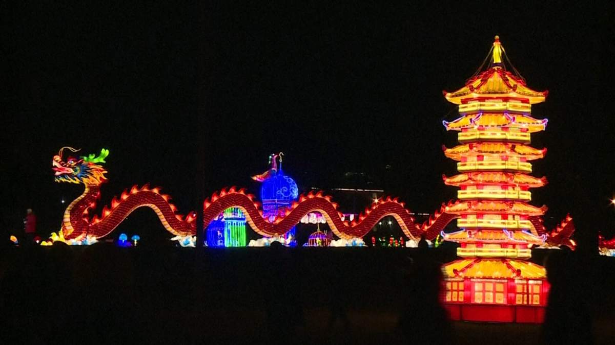 This Dec. 9, 2019 photo captures a 40-metre long dragon created for the Estonian Chinese Lantern Festival.