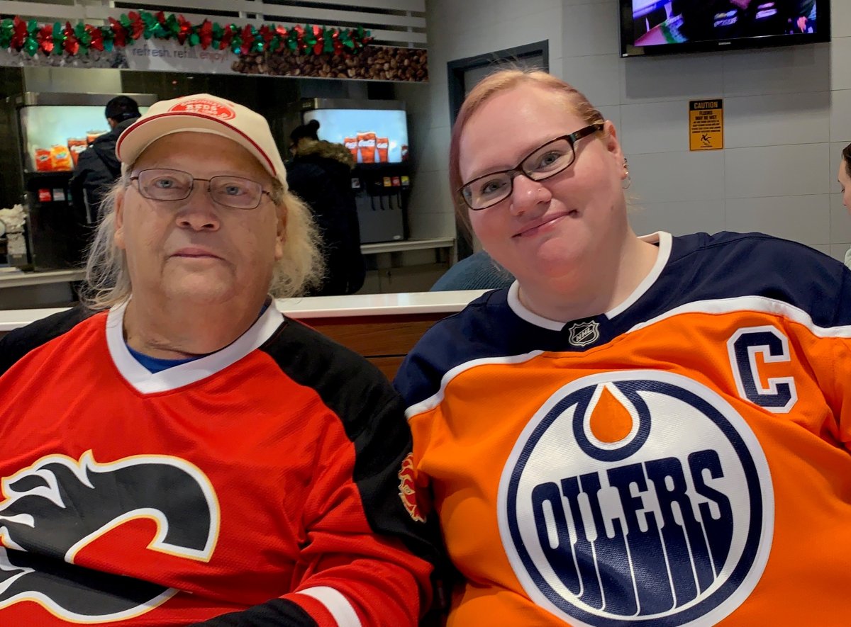 Dave Nobes and his daughter Christie Nobes will enjoy the Battle of Alberta game on Dec. 27, 2019 together in Edmonton.