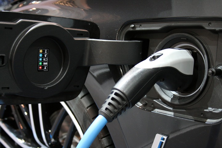 A plug in for a BMW i vehicle is on display at the Canadian International Autoshow in Toronto, Thursday, Feb. 23, 2017.