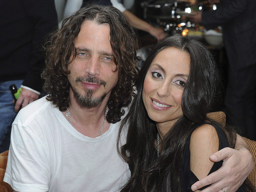 In this April 27, 2012, file photo, Chris Cornell, at left, and his wife, Vicky Karayiannis attend the celebration of 'Commando: The Autobiography of Johnny Ramone,' in Los Angeles, Calif.