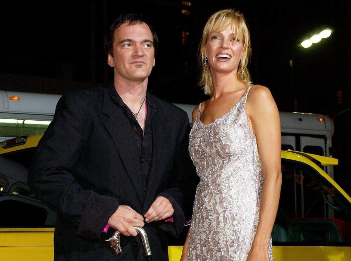 In this Sept. 29, 2003 file photo, director of the film ‘Kill Bill: Volume 1,’ Quentin Tarantino and Uma Thurman arrive at the premiere of the film in Los Angeles, Calif.