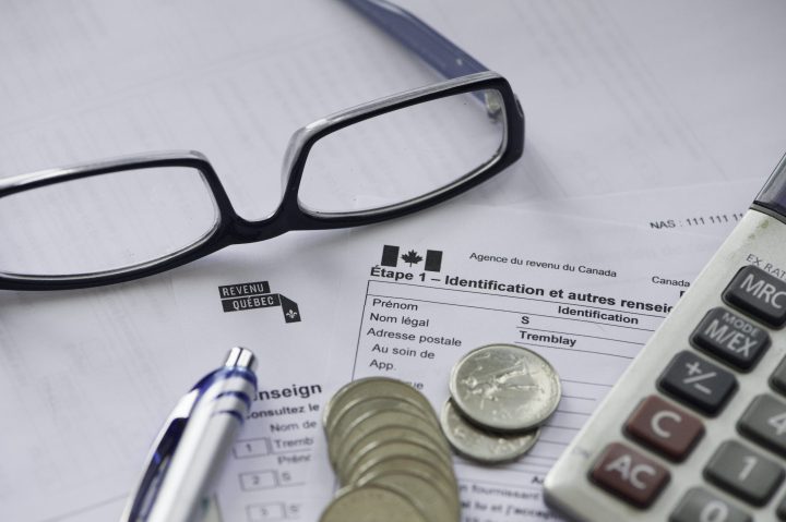 A close up photograph of a Canada Revenue Agency individual income tax return form in Gatineau, Que., Feb. 10, 2019.