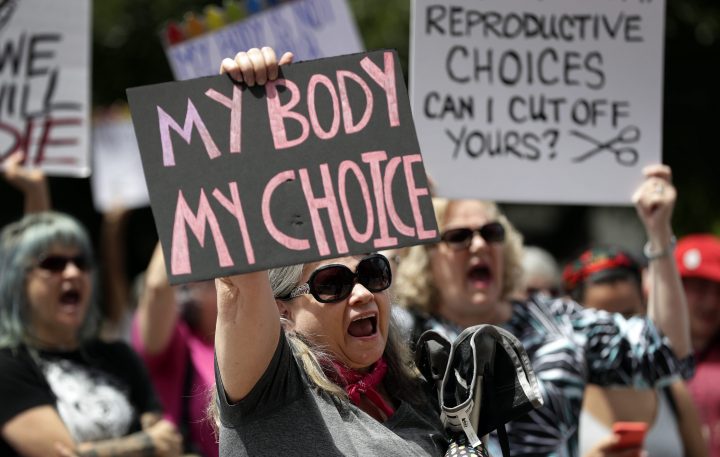 A May 2019 file photo of an abortion rights protest in the U.S. 