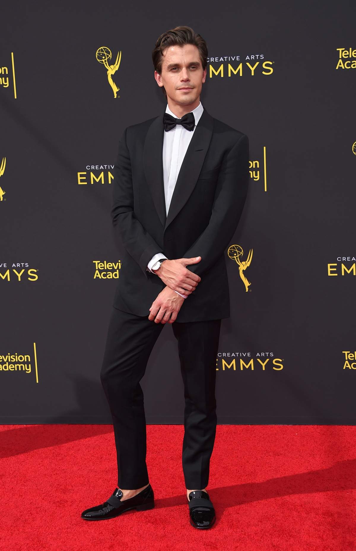 Antoni Porowski posed at the 2019 Creative Arts Emmy Awards held at the Microsoft Theatre on Sept. 14, 2019 in Los Angeles, Calif.