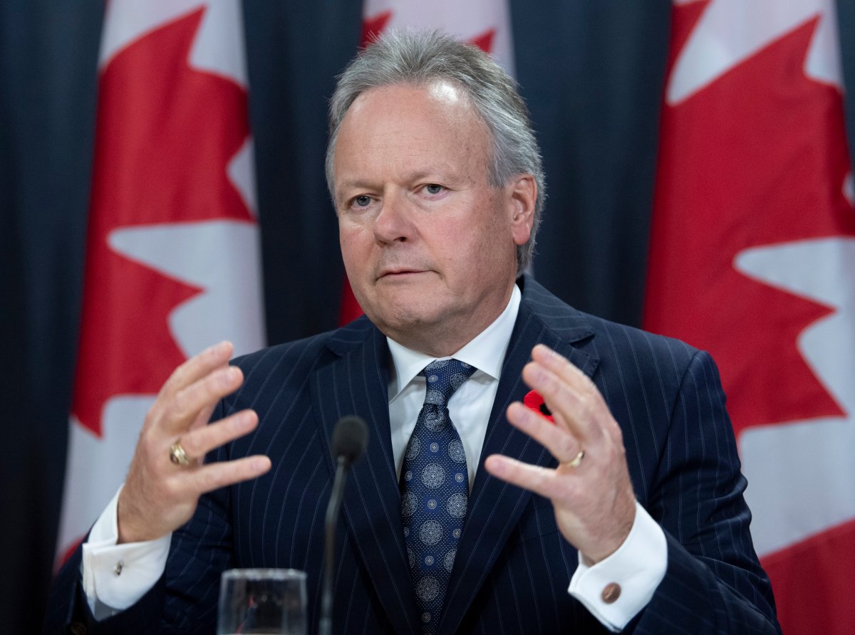 Bank of Canada Governor Stephen Poloz responds to a question during a news conference in Ottawa, Wednesday October 30, 2019. 