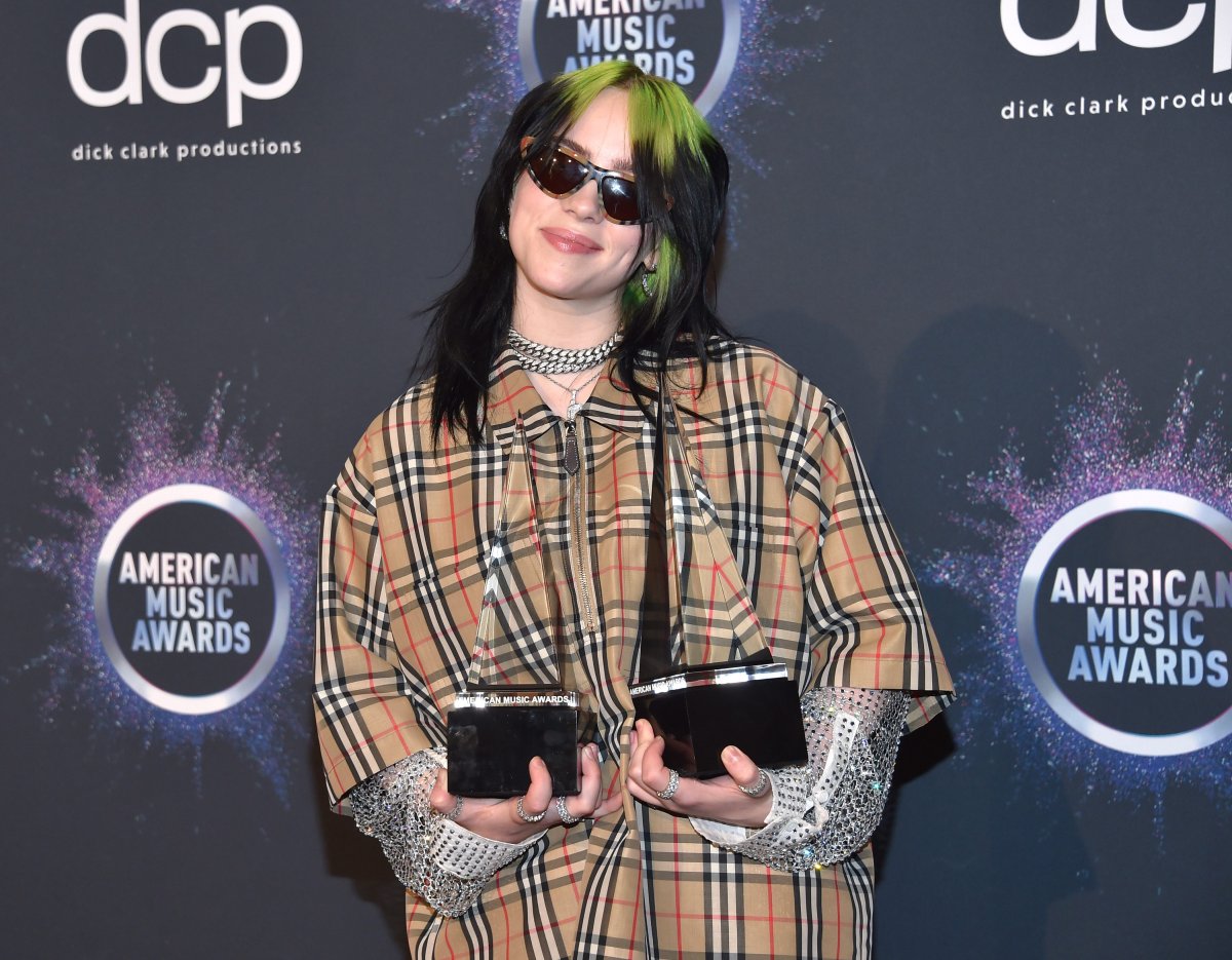Billie Eilish in the press room at the 2019 American Music Awards held at the Microsoft Theatre in Los Angeles, Calif.