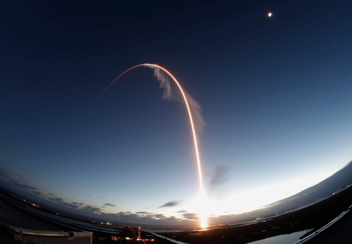 A time exposure of the United Launch Alliance Atlas V rocket carrying the Boeing Starliner crew capsule on an Orbital Flight Test to the International Space Station lifts off from Space Launch Complex 41 at Cape Canaveral Air Force station, Friday, Dec. 20, 2019, in Cape Canaveral, Fla.