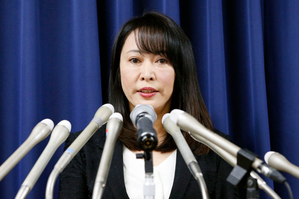 Japan's Minister of Justice Masako Mori speaks at a press conference on the execution of a convict Thursday, Dec. 26, 2019, in Tokyo. 