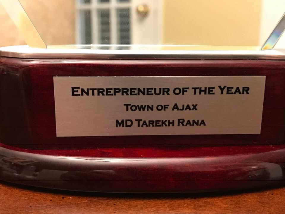 Md. Tarekh Rana’s 2018 Entrepreneur of the Year award.