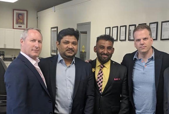 From Left to Right: Ajax Mayor Shaun Collier, Md. Tarekh Rana, Ajax councillor Ashmeed Khan, and Liberal MP Mark Holland.