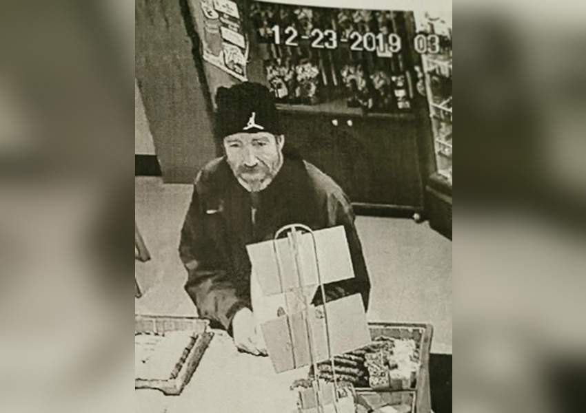 A suspect accused of stealing the contents of a tip jar at a Sooke, B.C., coffee shop on Dec. 23, 2019.