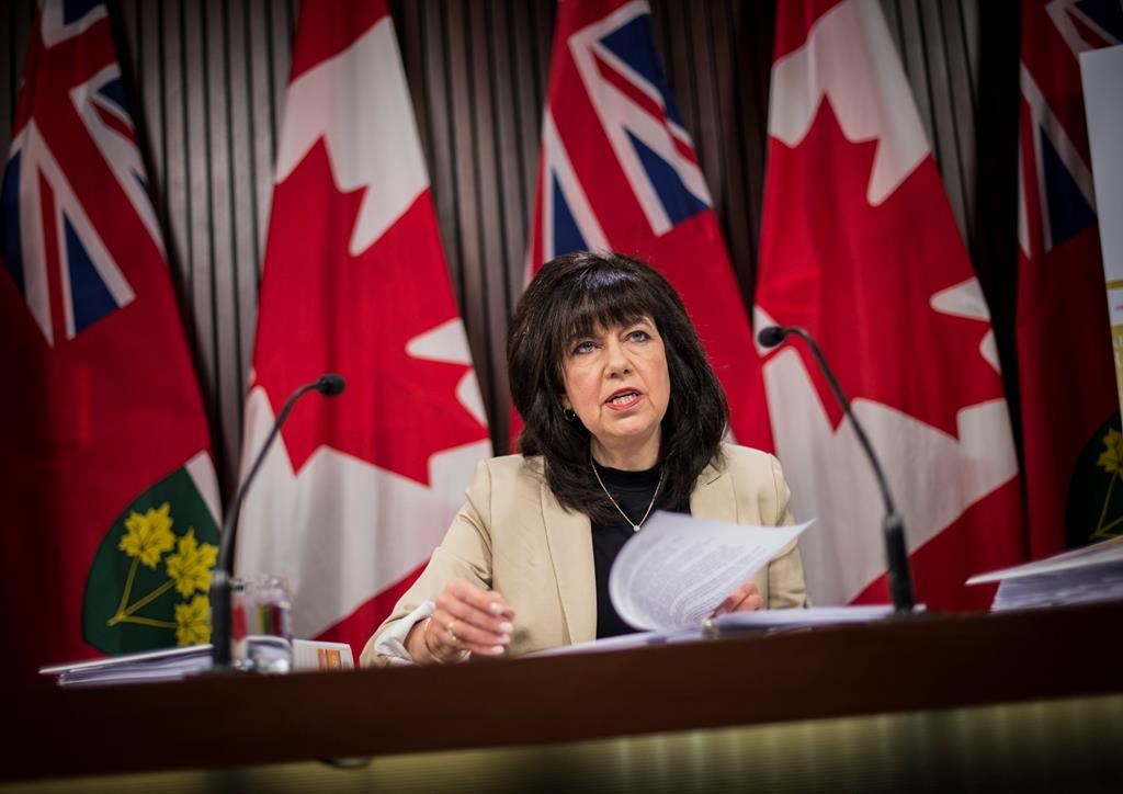 Ontario Auditor General Bonnie Lysyk speaks during a press conference at Queens Park after the release her 2019 annual report in Toronto on Wednesday December 4, 2019.