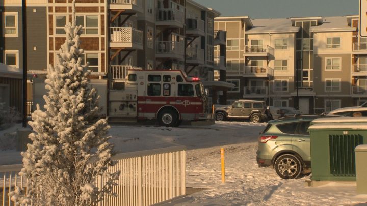 Crews were called to a balcony fire in northeast Calgary on Wednesday, Dec. 11, 2019.