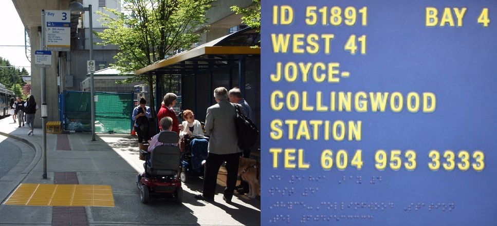 TransLink began piloting its accessibility upgrades for the visually impaired at Joyce-Collingwood Station in 2012. 