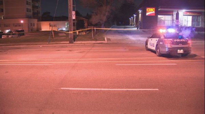 Police block of a large scene Monday night.