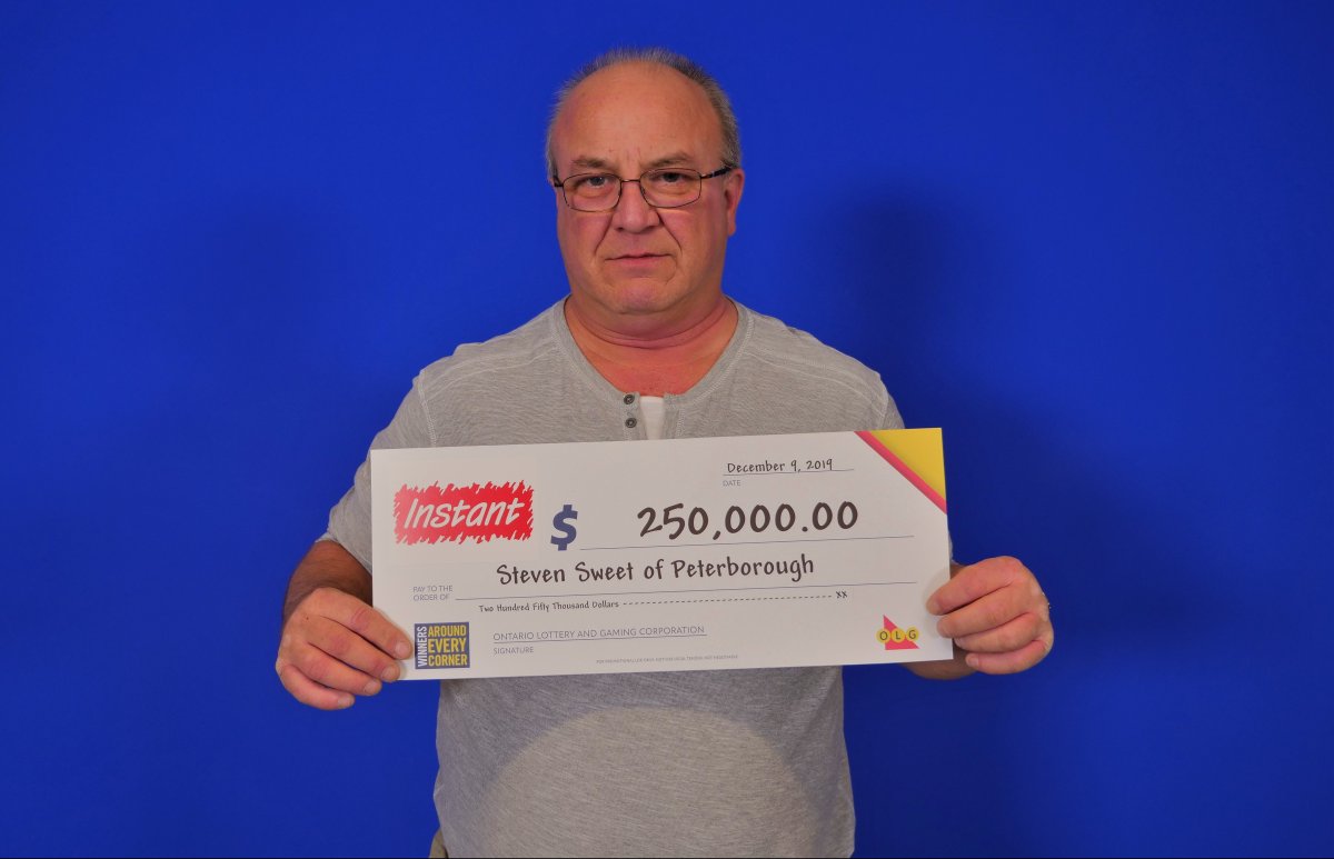Steven Sweet of Peterborough won $250,000 in the Instant Cash Out Multiplier ticket.