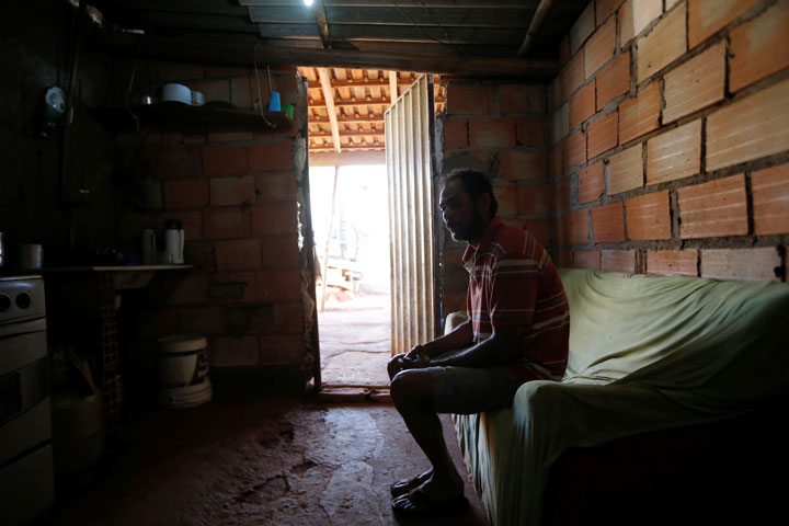Farm worker Lucio Bispo de Souza is seen in his accommodation after working on a coffee farm, during a labour ministry operation to identify workers in conditions analogous to slavery, in Santa Rosa da Serra, Minas Gerais State, Brazil August 13, 2019.