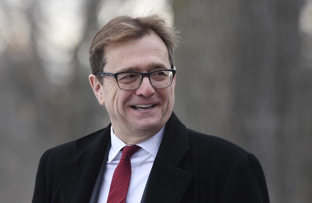 Liberal MP Jonathan Wilkinson arrives for the cabinet swearing-in ceremony in Ottawa on Wednesday, Nov. 20, 2019. The federal government is giving the Alberta government a passing grade for its industrial carbon tax. Environment Minister Jonathan Wilkinson says today his department agrees Alberta's planned $30 a tonne carbon price on emissions from big industry meets federal requirements. THE CANADIAN PRESS/Adrian Wyld.