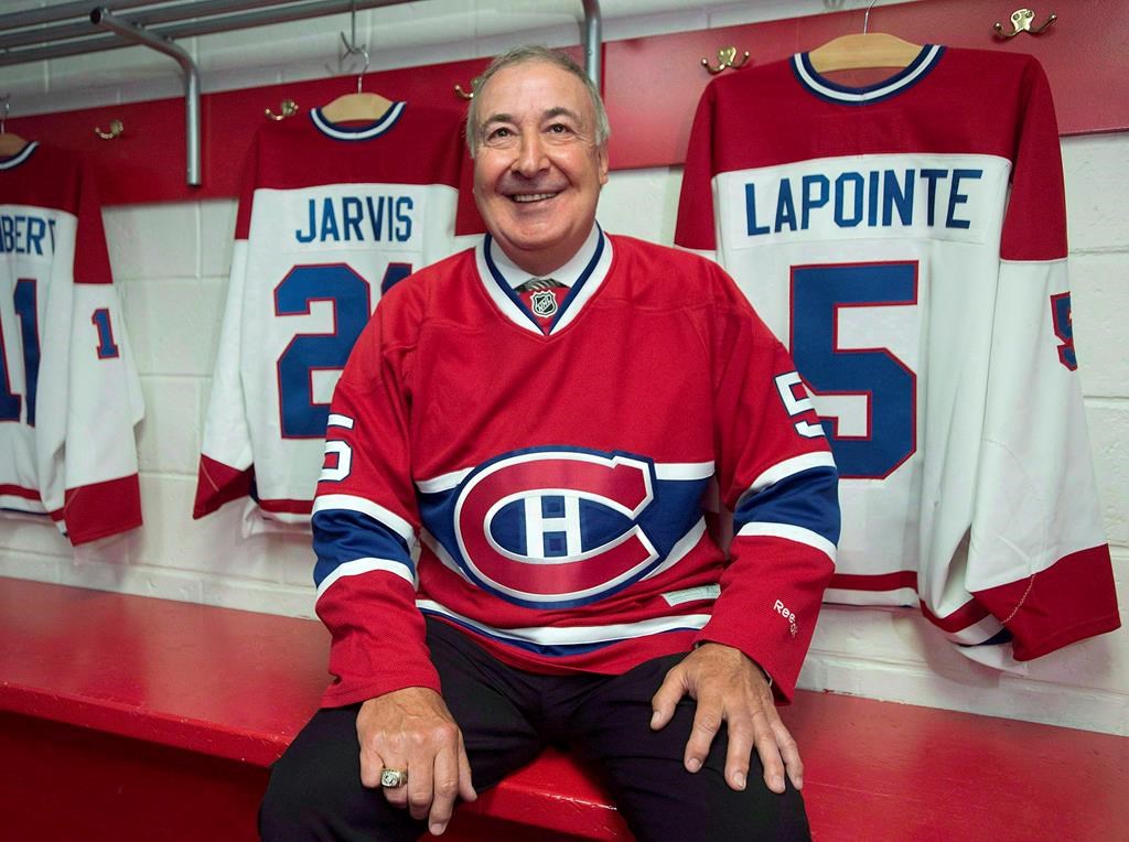 Montreal Canadiens great Guy Lapointe smiles at the Canadiens' Hall of Fame in Montreal, on June 19, 2014. The Canadiens say that Hockey Hall of Famer Lapointe has been diagnosed with oral cancer.The NHL team issued a statement this morning at the request of Lapointe and his family.THE CANADIAN PRESS/Graham Hughes.