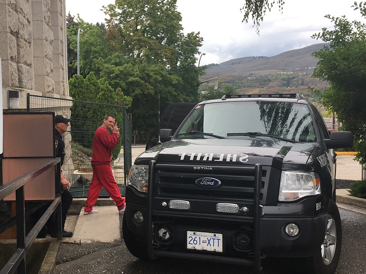 Curtis Sagmoen seen leaving the Vernon courthouse in September.