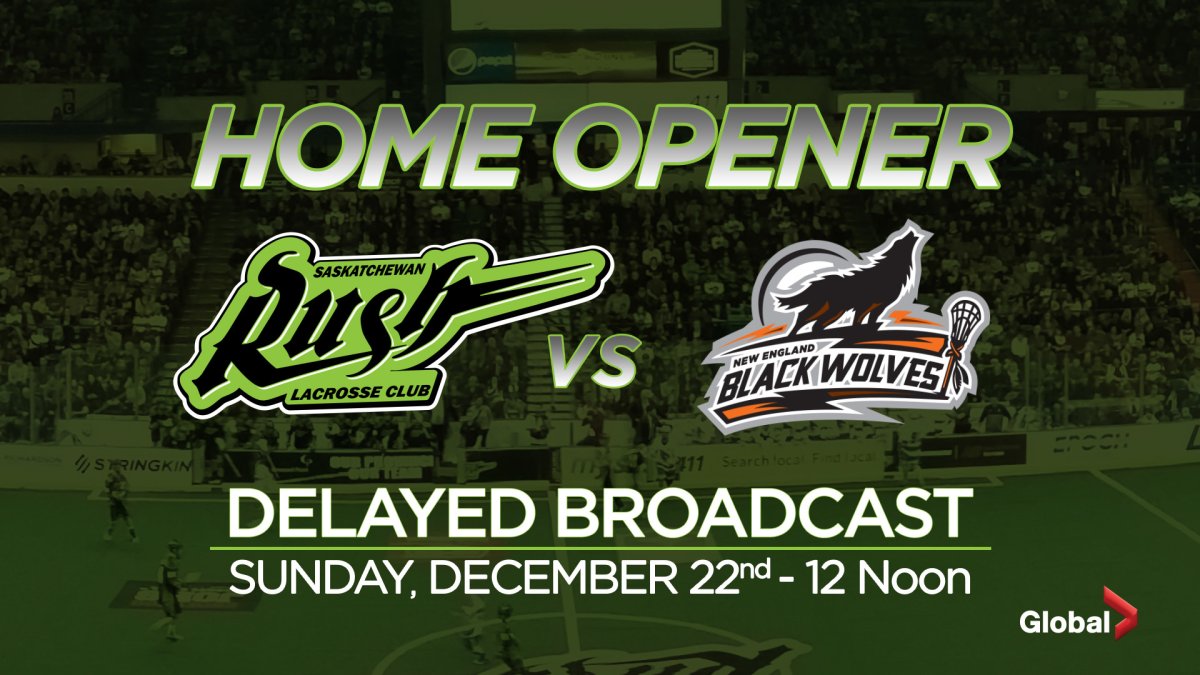 The first Saskatchewan Rush game to be televised will be the home opener against New England Black Wolves on Dec. 22.
