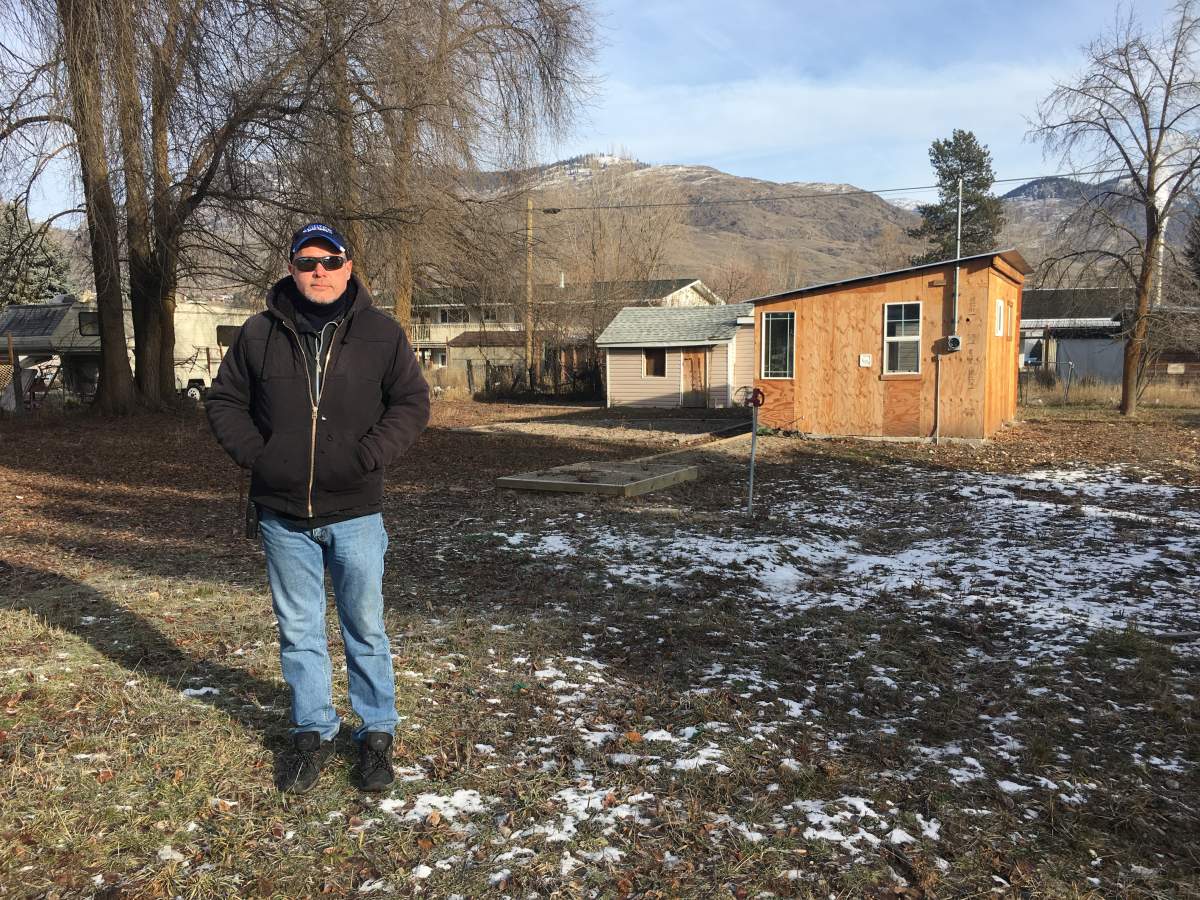 Derek Fillion at his South Ruckle property where his home once stood.