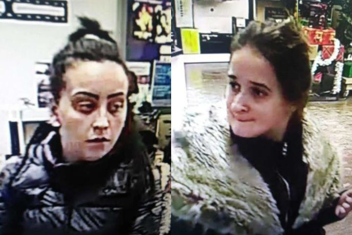 On Dec. 11, two women were seen on camera selecting various items and placing them in a large purse, police say.