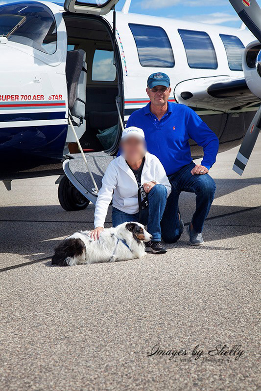 Bahlsen with a rescue dog.