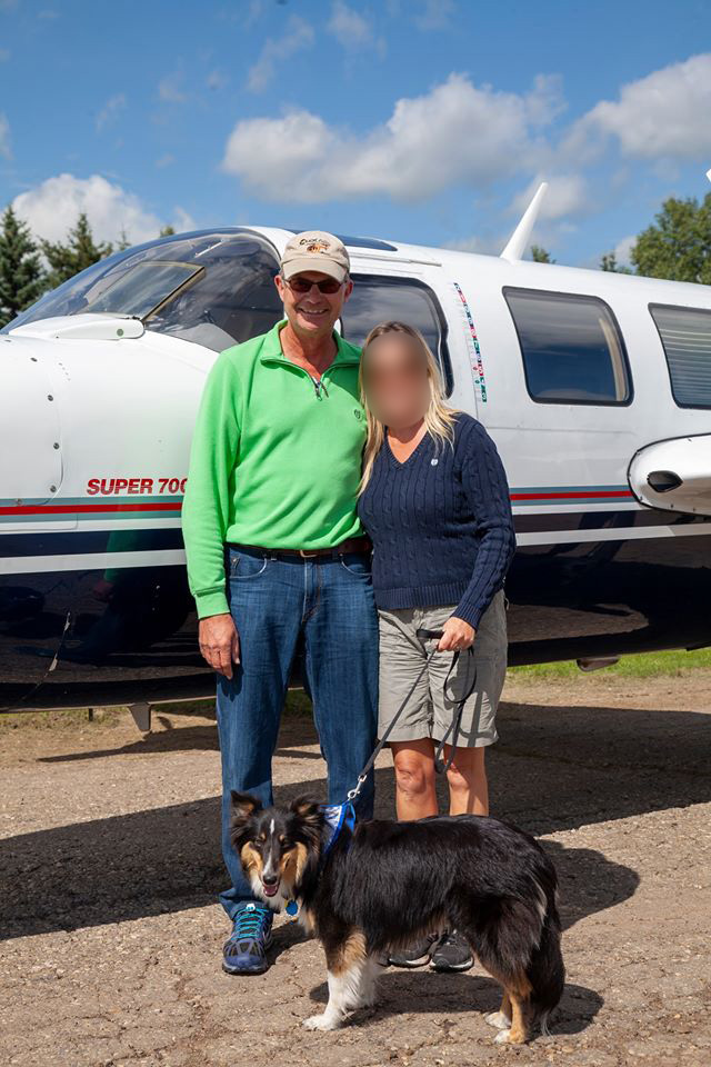 Bahlsen with a rescue dog.