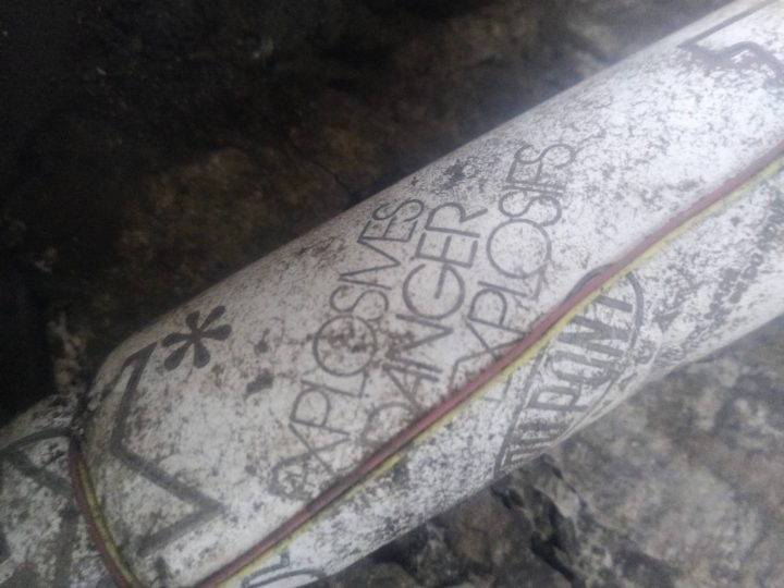 This stick of dynamite from the 1980s was found near Banff Springs Hotel on Tuesday, Dec. 17, 2019.