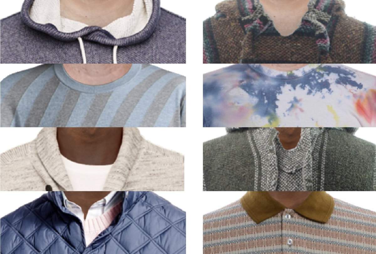 This photo captures several iterations of what researchers determined were classic examples of “richer” and “poorer” clothing used in the study.