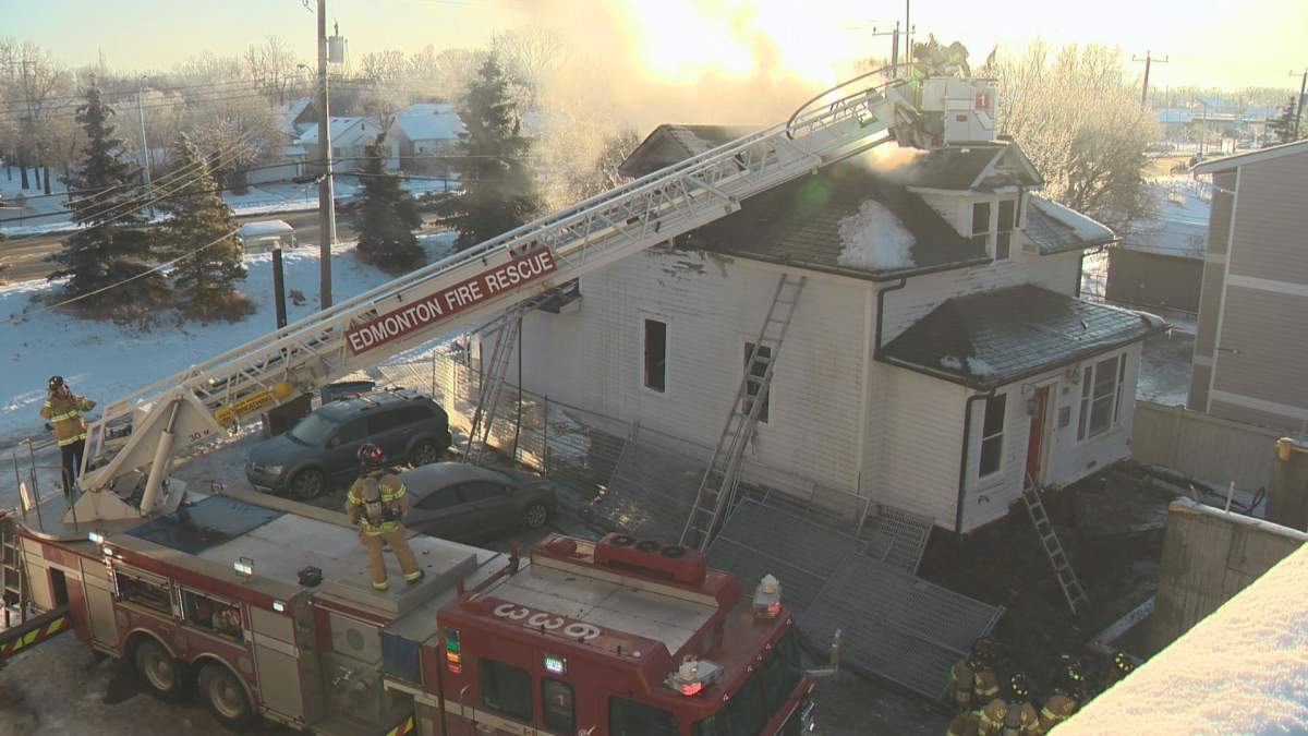 Crews battled a fire at 119 Avenue and 101 Street on Sunday, Dec. 22, 2019.