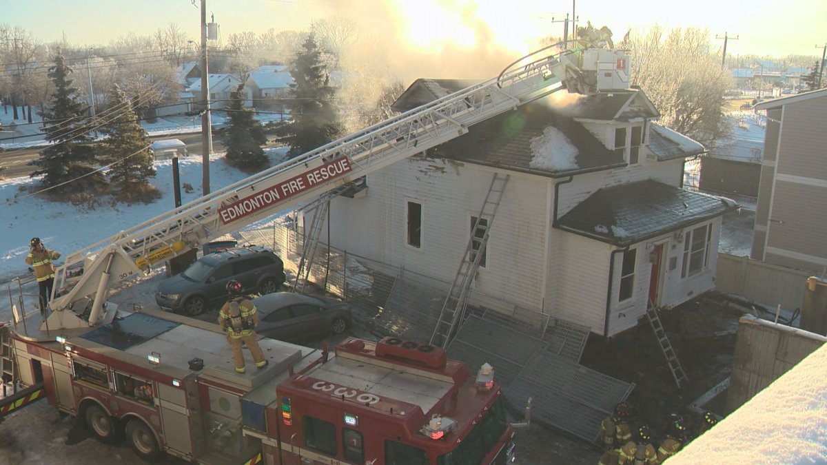 Crews battled a fire at 119 Avenue and 101 Street on Sunday, Dec. 22, 2019.