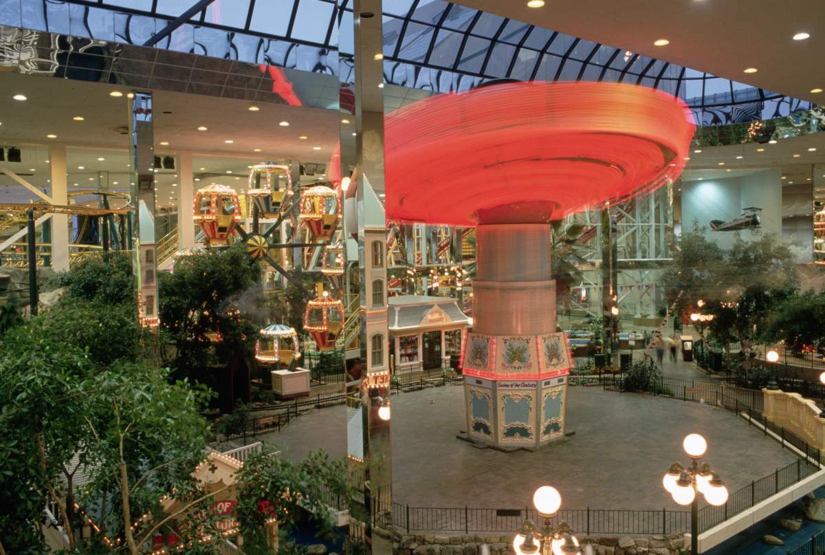 FILE PHOTO: A ride twirls around in an amusement park in the West Edmonton Mall.