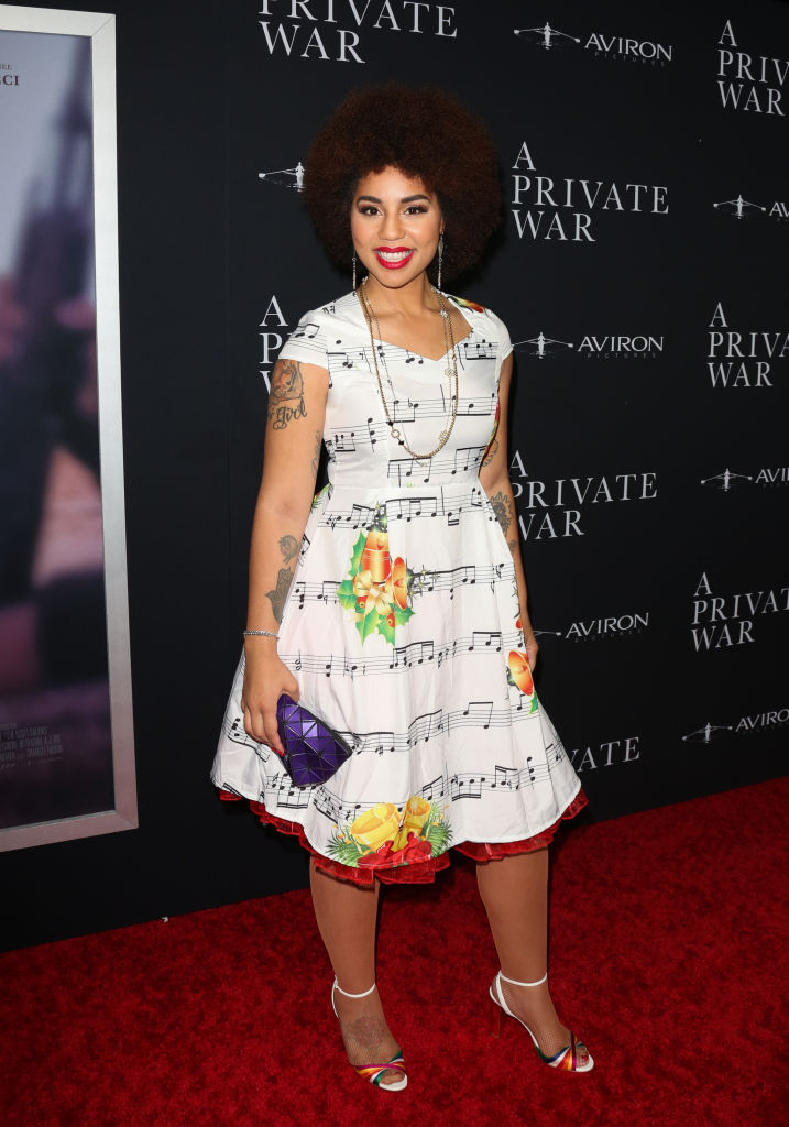 Singer Joy Villa attended the premiere of ‘A Private War’ at Samuel Goldwyn Theater on Oct. 24, 2018 in Beverly Hills, Calif.