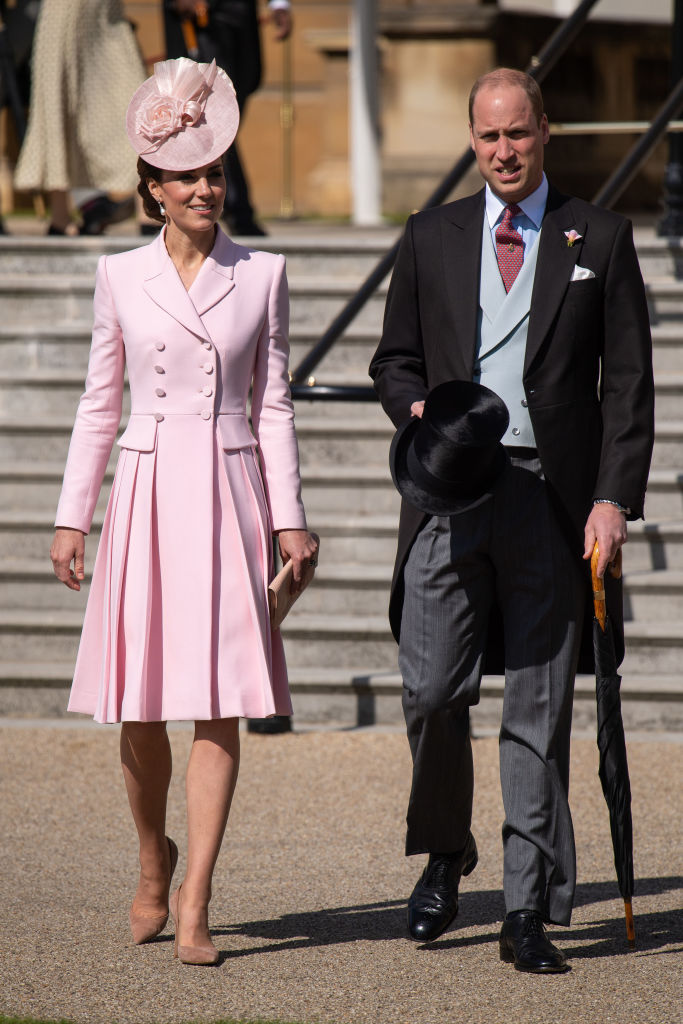 Prince William, Duke of Cambridge and Britain’s Catherine, Duchess of Cambridge attend the Queen’s garden party at Buckingham Palace in central London on May 21, 2019. Photo: Getty Images