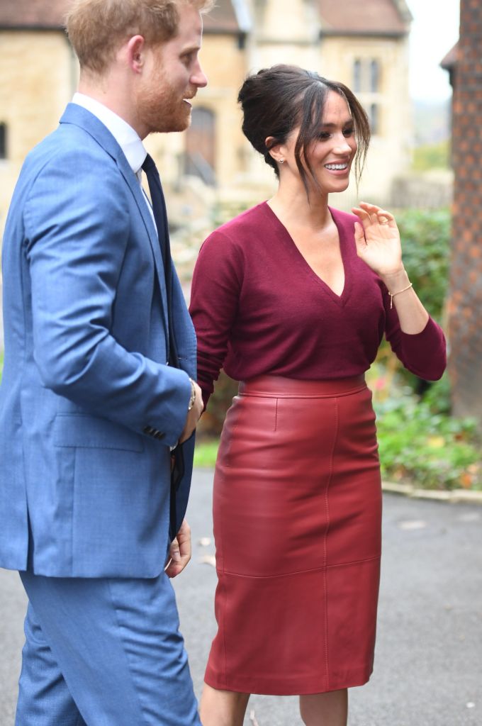 Britain’s Prince Harry, Duke of Sussex and Meghan, Duchess of Sussex arrive to attend a roundtable discussion on gender equality with the Queen’s Commonwealth Trust and One Young World at Windsor Castle in Windsor on Oct. 25, 2019. Photo: by Getty Images