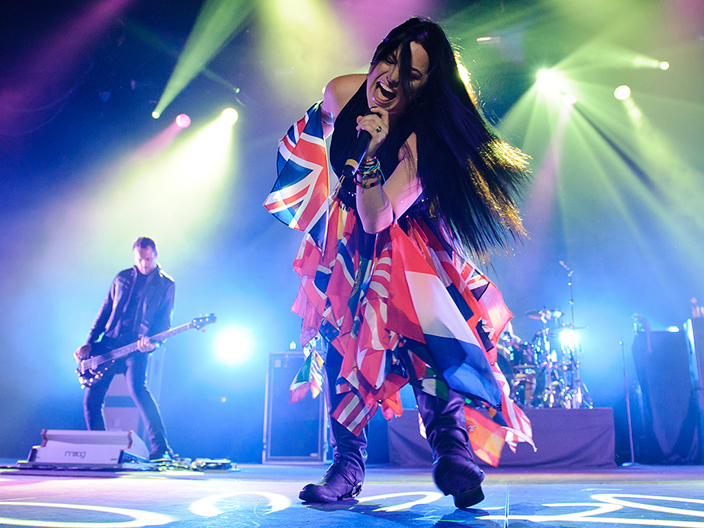 Amy Lee of Evanescence performs on stage at Wembley Arena on Nov. 9, 2012 in London, United Kingdom.