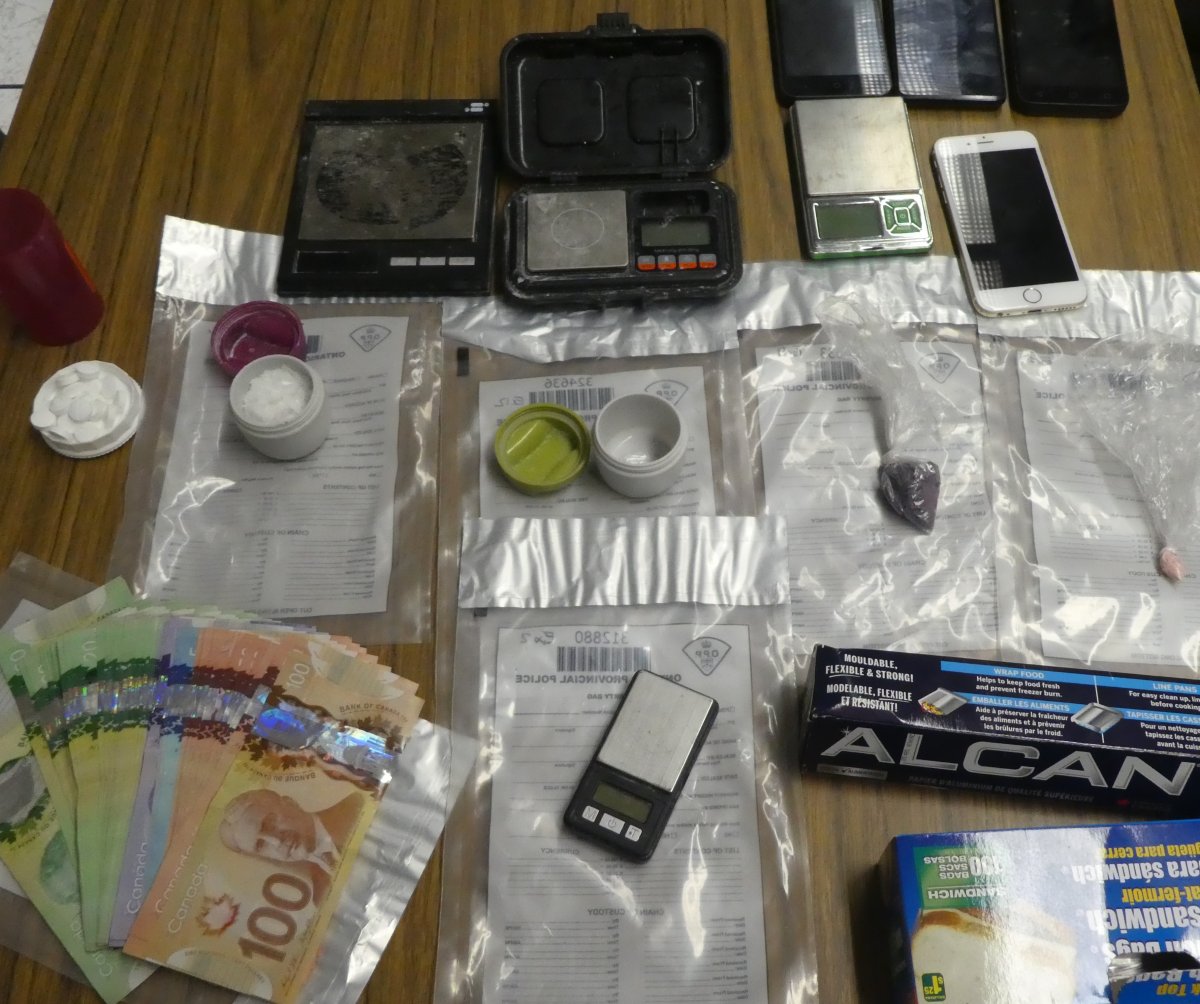 Peterborough County OPP seized fentanyl, crystal meth and cash from a Highway 7 motel east of Peterborough on Monday.