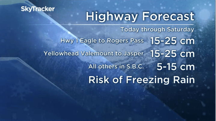More than a dozen snowfall warnings issued for B.C.’s central interior ...