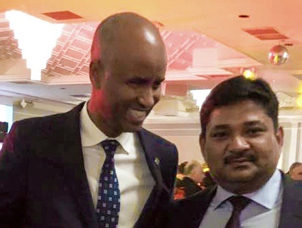 Md. Tarekh Rana, right, with Liberal MP Ahmed Hussen, when he was Minister of Immigration.