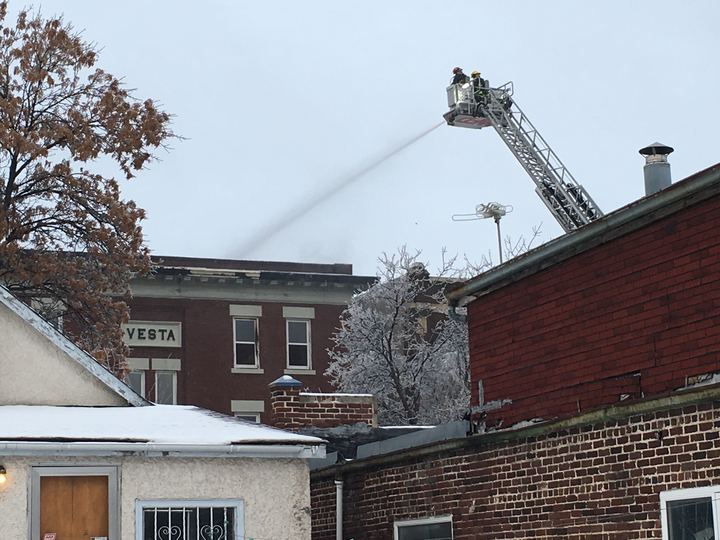 Fire crews remained on scene extinguishing hotspots hours after the blaze.