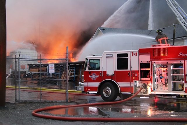 Crews are battling a fire in Chilliwack on Dec. 20, 2019. 