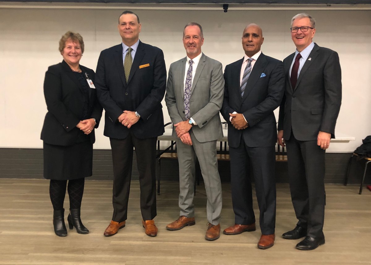A $1-million partnership will make London the home of the national centre of excellence in advanced diagnostic imaging and therapeutics.Left to right Dr. Gillian Kernaghan, David Pacitti, Dr Paul Woods, Dr Narinder Paul, Alan Shepard.