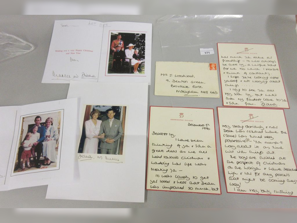 Princess Diana wrote a letter to her friend Ivy Woodward, who she met in the hospital where Prince Charles was being treated for a broken arm back in 1990.