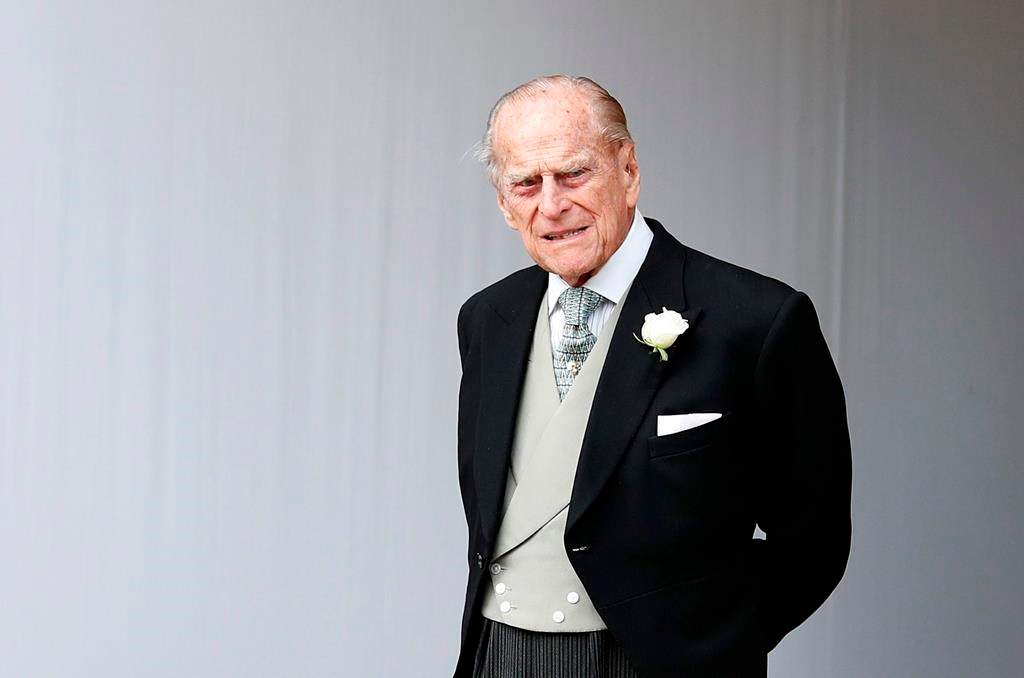 Britain's Prince Philip waits for the bridal procession following the wedding of Princess Eugenie of York and Jack Brooksbank in St. George's Chapel, Windsor Castle, near London, England on Oct. 12, 2018.