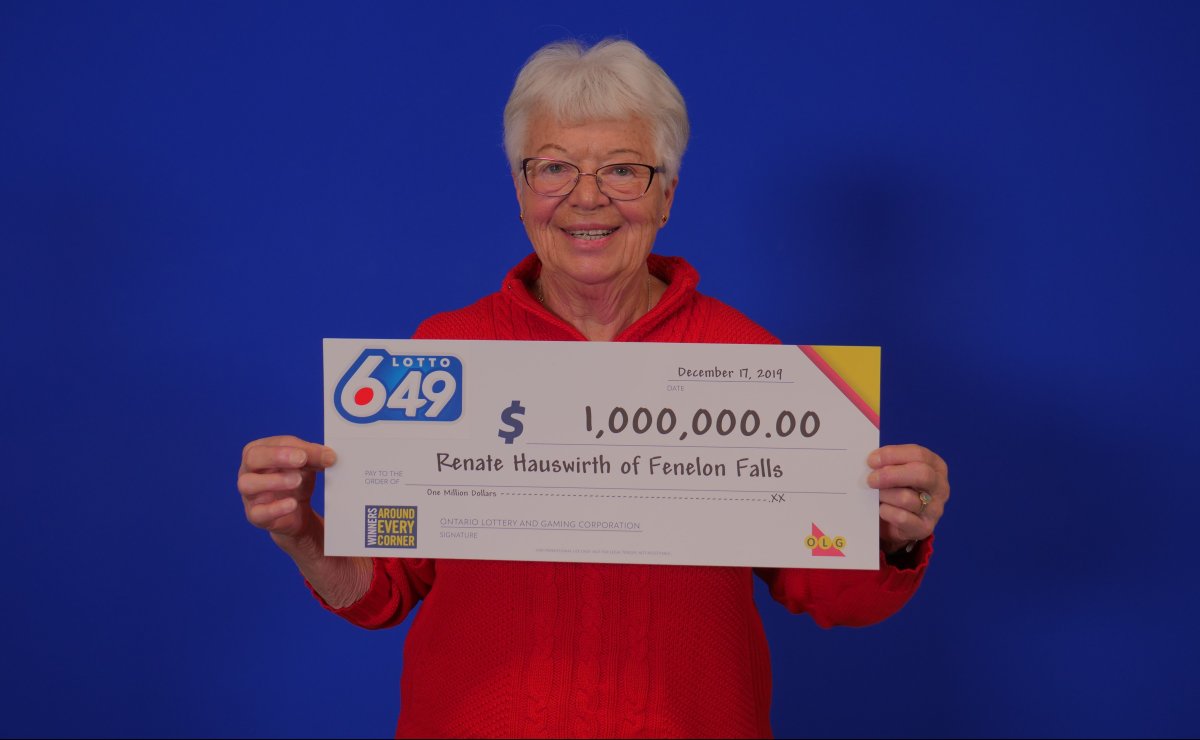 Renate Hauswirth of Fenelon Falls won $1 million in the Dec. 14 Lotto 6/49 draw.