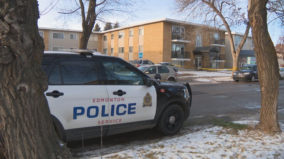 Edmonton police investigate a suspicious death in the area of 103 Avenue and 115 Street Tuesday, Dec. 3, 2019. 