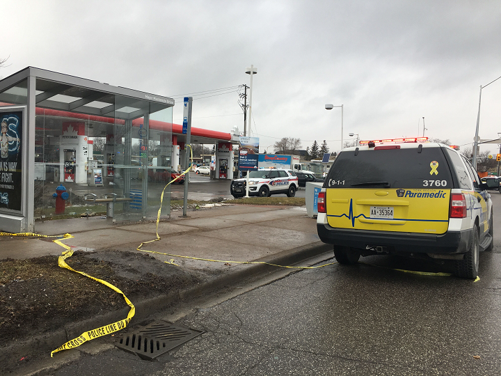 Emergency crews at a gas station near Bayview Avenue and Major Mackenzie Drive.